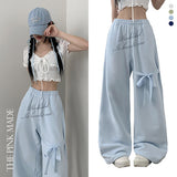 Bilti high waist banding lettering wide training pants