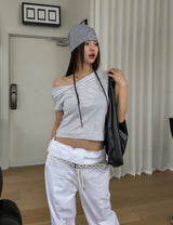 Clothi Solid Crop Short Sleeve Hoodie