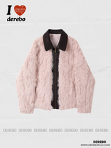 Muse Soft Color Leather Zip-Up Fur Jacket