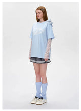 13DE MARZO ベアレイヤードレーシーTシャツ