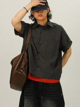 DEE Crop Roll-up Half Work Shirts