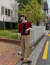 コンター ツー ピンタック ワイドスラックス