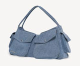 OUT POCKET BOSTON BAG DENIM LARGE