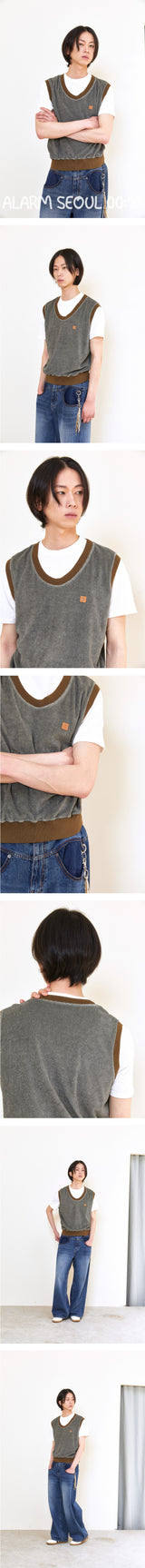 ALARM VINTAGE TERRY VEST CHARCOAL_MAN
