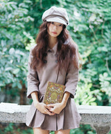 DOUBLE BUTTON COLLAR JACKET - TAUPE GRAY