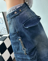 ヒップキャットウォッシングカーゴパラシュートバルーンデニムパンツ 🩵🤎2COLOR🩵S-L🩵