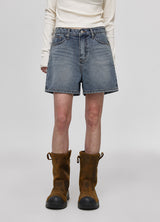 [B-DENIM] WASHING SHORTS 012 - BLUE