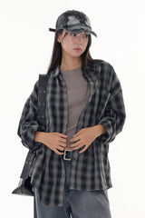 Grid vintage washed check shirt