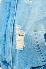 damage denim jacket
