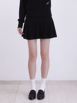Knit mini flare skirt (BLACK)