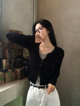 [BELLIDE MADE] Round Rib Slim Fit Cardigan