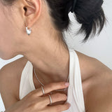 [925silver] Heart lock earring