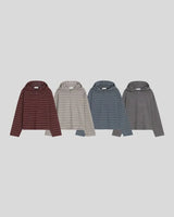 (UNISEX) マルチ ストライプ フード ロングスリーブ
