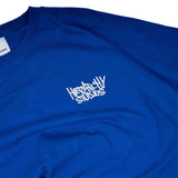 Hierarchy Studios - Graffiti Wide Logo Oversized T-Shirt Blue