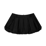 DVRK PRIVÉ PLEATED BUBBLE HEM MINI SKIRT - BLACK