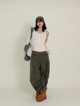 (Leopard Item) Kiya leopard printed balloon-fit wide pants