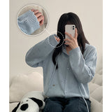 Flow Flower Punched Hooded Knitted Cardigan