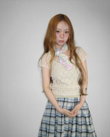 GARDEN LACE CAP SLEEVE T-SHIRT