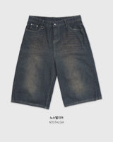 Leewoo denim bermuda pants