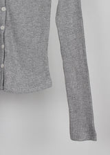 RIBBED V-NECK CARDIGAN