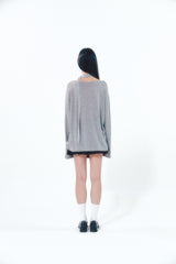 Knit Tie Long Sleeve Set Gray