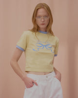 ラブリボンリンガーTシャツ-CREAM