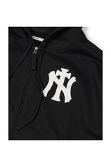 (BASE) NY CROSS HOOD ZIP UP (BLACK)