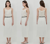 LOGO PLATE MIDI SKIRT [WHITE]