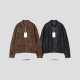 LMN Aaron Leather Oversized Fit China Jacket (2color)
