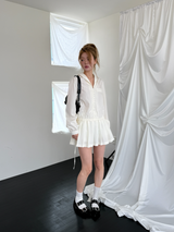 pleats mini dress
