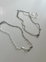 um Pearl Stainless Steel Two Lines Hip Bold Ball Layered Short Choker Wedding Necklace