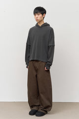 Gell Pigment Waffled Hooded Top