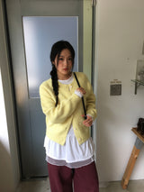 Plum wide cotton pants (1color)
