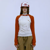 Asymmetric Ruched Hoodie (ORANGE)