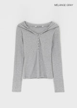 [B-BASIC] Waffle Slim Long-Sleeve Hoodie