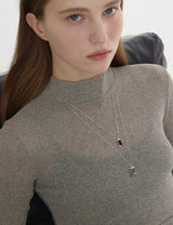 25FW★ Volume Square H BAR Necklace L