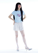 ビンテージグロッシーFakiiiロゴTシャツ_ベイビーブルー
