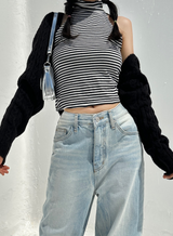 (FALL/WINTER ITEM) ビビッドシックニットルーズフィットレイヤードケーブルニットボレロ カーディガン- 2 カラー
