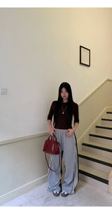 Leopard line casual bendable pants
