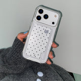 [MADE] DOTTY KITTY PHONE CASE WHITE (clear pocket)