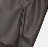  Mirei Two-Way Double Line Biker Leather Jacket