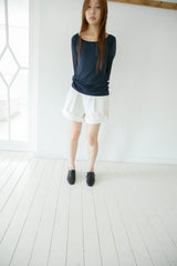 see-through sleeve capri sleeve top(3colors)