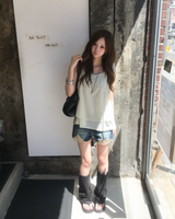 Flower frill blouse