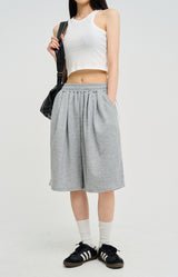 track wide Bermuda sweatpants