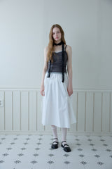 EDGE SHIRRING LONG SKIRT