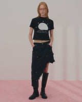 チャーミングシェルクロップTシャツ-BLACK