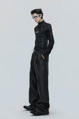 Deconstructed Fleece Turtleneck Top