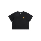 (WOMAN) SIGNATURE LOGO SHORT T-SHIRT【DEEP BLACK】