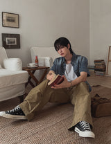 Theo Washed Double Pocket Cargo Pants