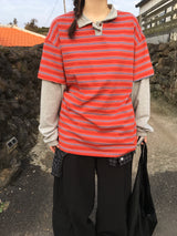Awesome ストライプ長袖Tシャツ